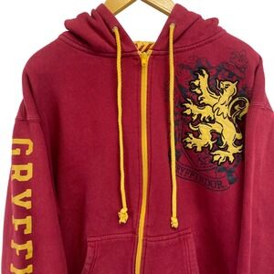 Harry Potter Gryffindor Zip Up Hoodie Mens L Wizarding World Universal Studios